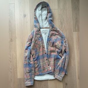 Fuzzy Plaid Hoodie